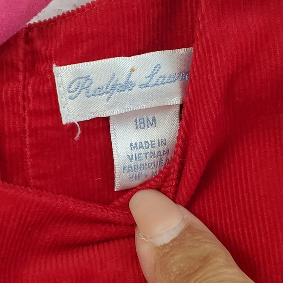 Polo Ralph Lauren Baby Girls Fine Wale Smocked Corduroy Dress - Picture 10 of 10